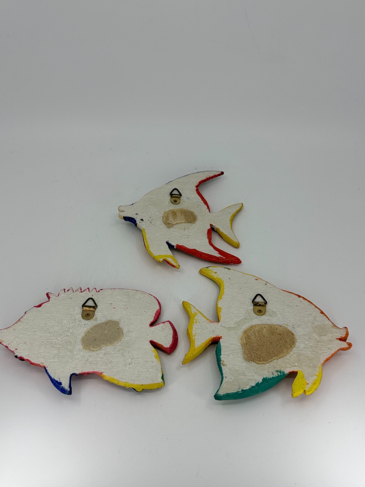 3 Vtg TROPICAL FISH DECOR Sparkle Glitter Fish Wall Art Wall Hanging Beach House