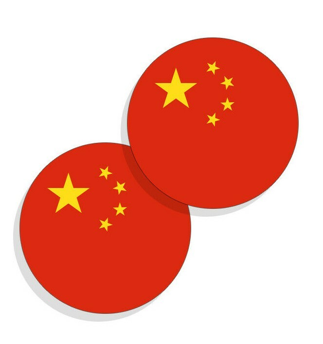 China Flag Stickers Chinese Flag Decals Vinyl Stickers Round 4 pack