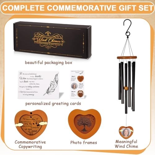 32 Inch Personalized Memorial Wind Chimes Sympathy Gifts for Loss of Loved One