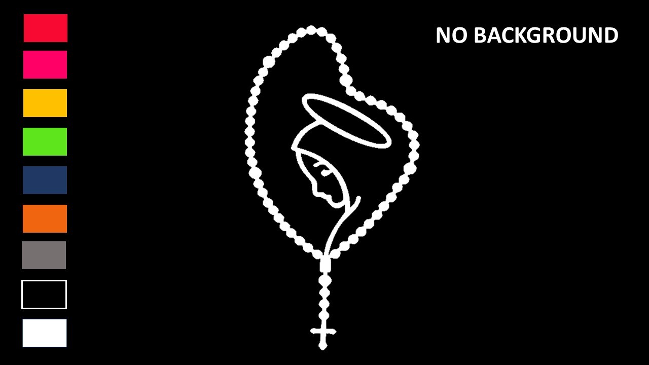 ROSARY WITH VIRGIN MARY BEADS, RELIGION Decal Sticker for Cars, Laptops, Tablets