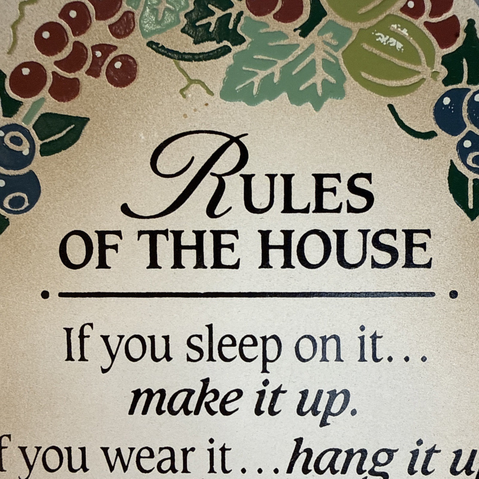 “Rules Of The House” Wooden Oval Wall Plaque 12 Inches X 6 Inches Made In Mexico