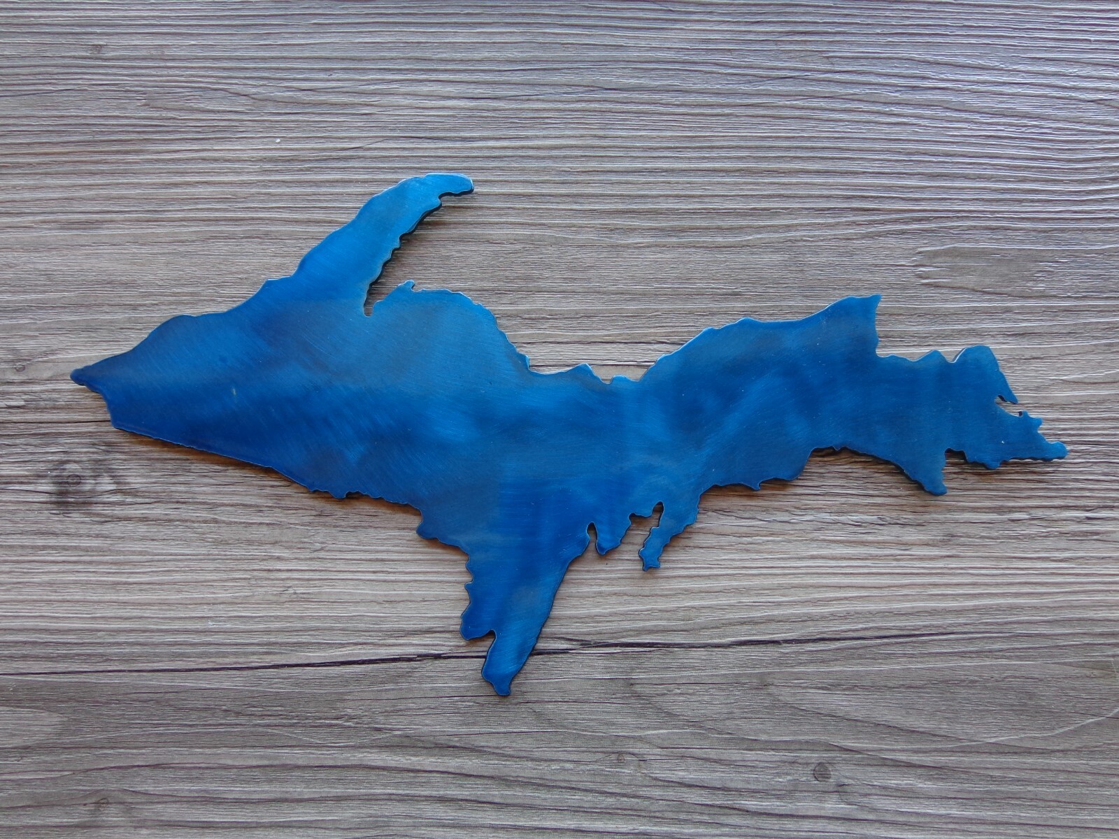 Upper Peninsula Michigan Outline Plasma Cut Wall Art 12″ W Different Colors