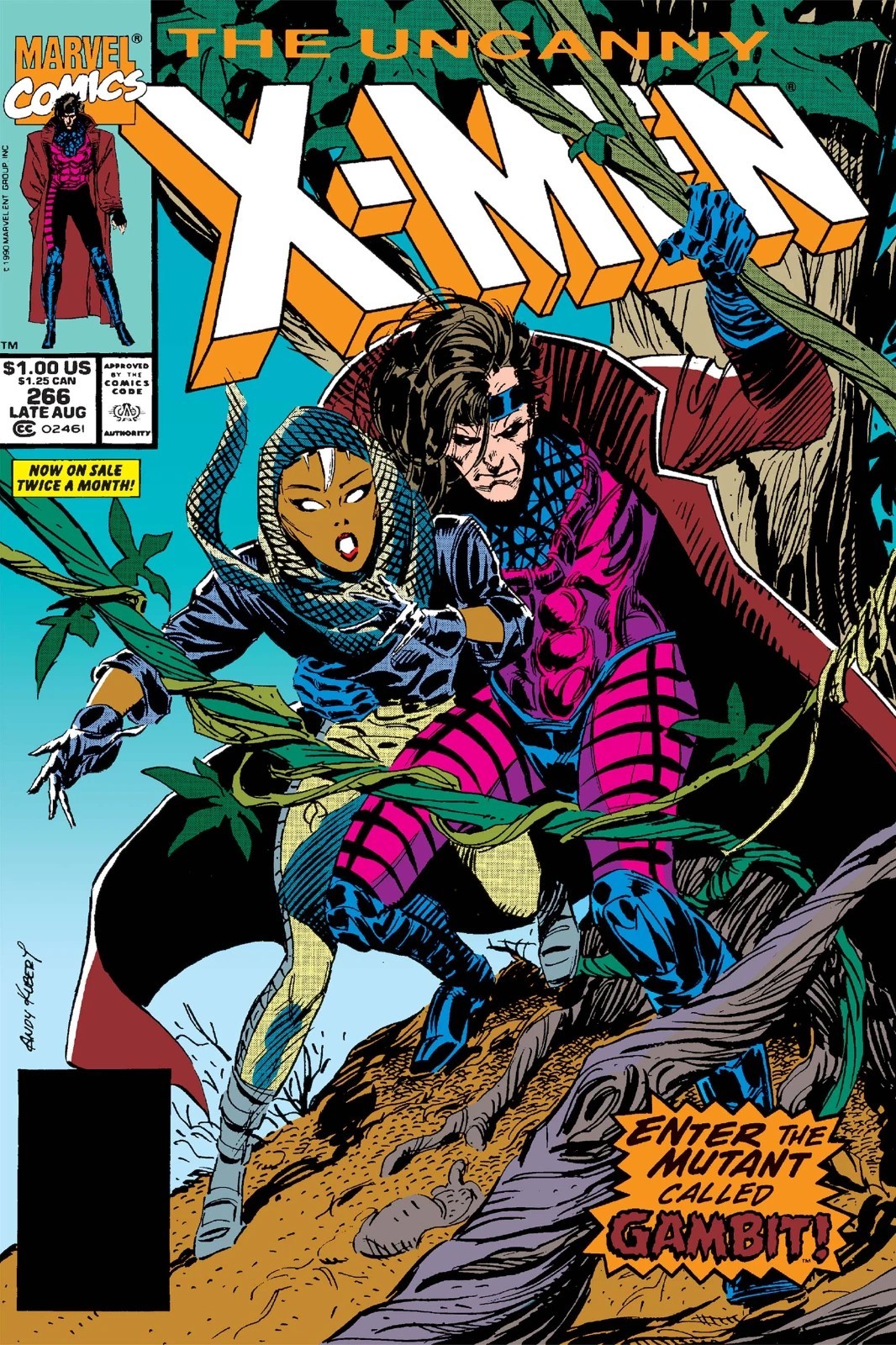 Uncanny X-Men Issue 266 Comic Book Gambit Origin Poster print 16″x24 wall art