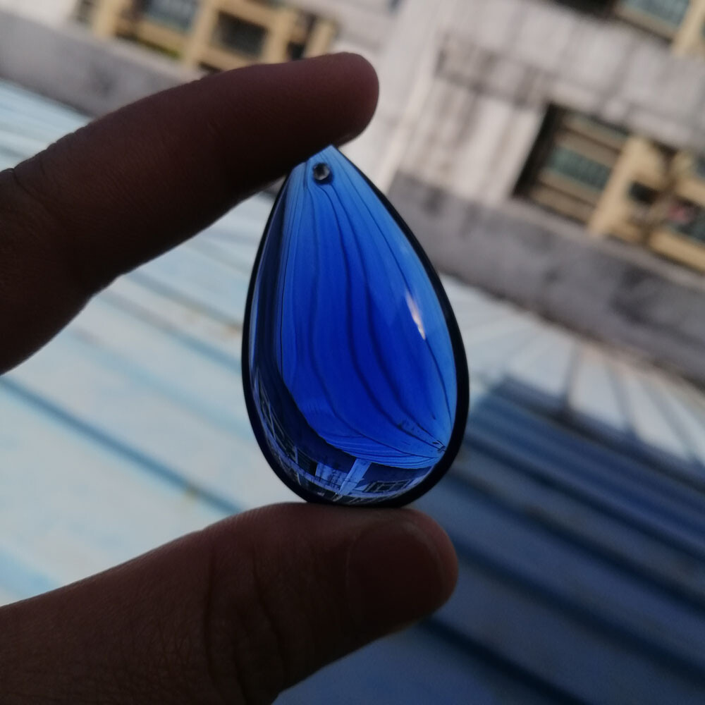 30pcs 50MM Blue Smooth Crystal Drop Lighting Prisms Hanging Pendants Chandelier