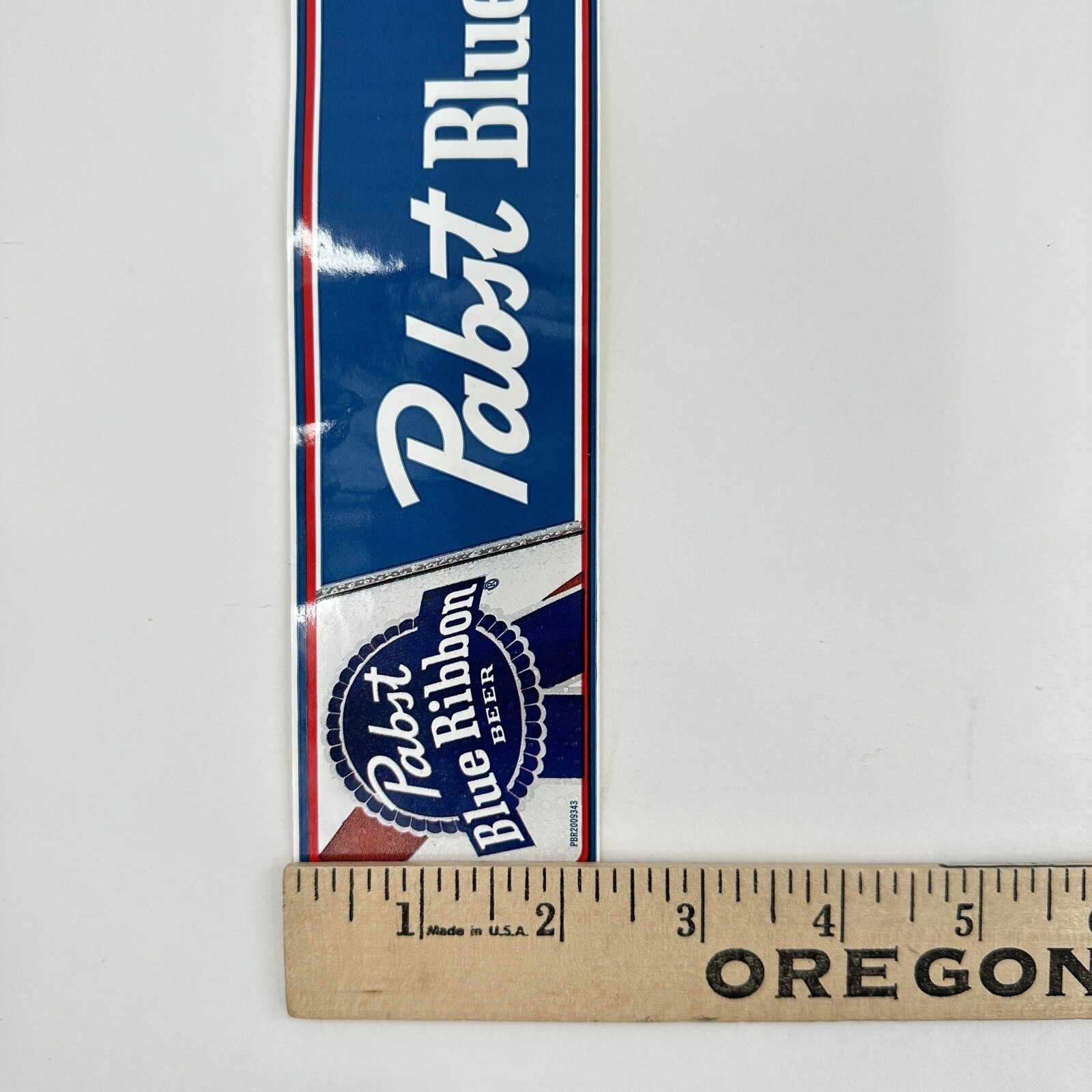 Vintage PBR Pabst Blue Ribbon Beer Logo Advertising Vinyl Bumper Sticker Decal