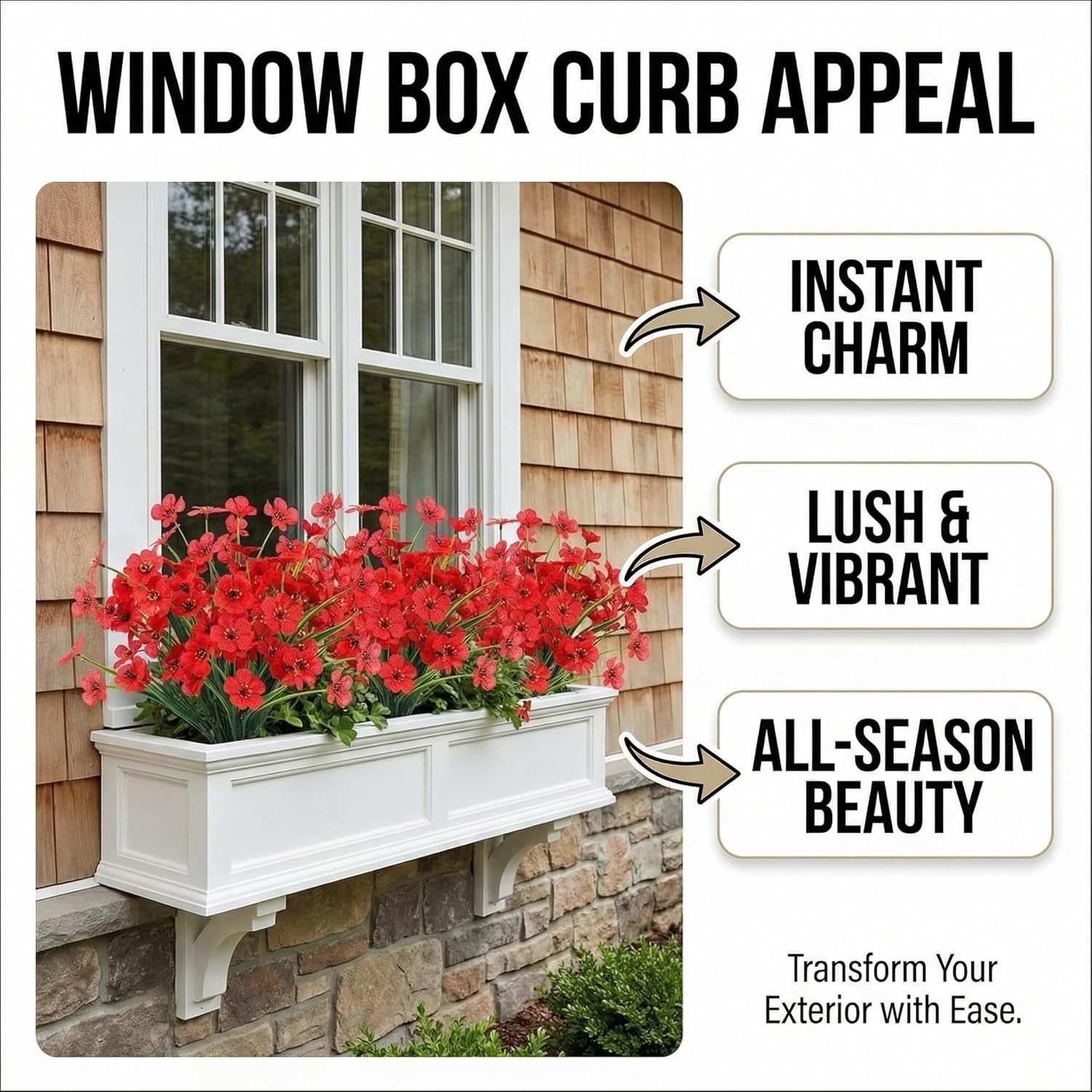 Ultra-Realistic Outdoor Faux Flowers – 12 Bundles, Easy Care & Customizable