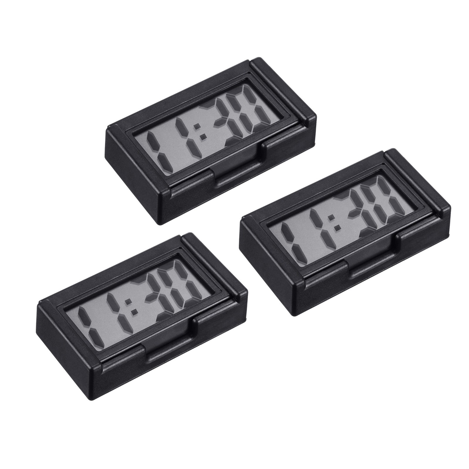 3PCS Small Digital Clock Mini Adhesive Stick On For Car Home Office Use New Set