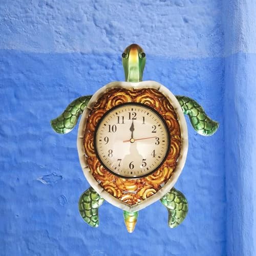 Turtles Wall Clock Turtle Decor for Kitchen Teal green sea turtles deco Green