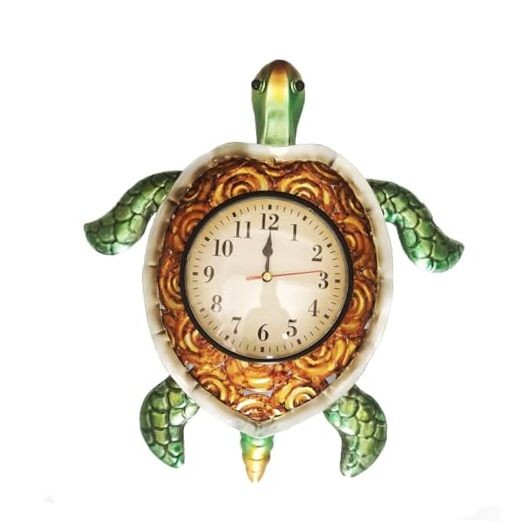 Turtles Wall Clock Turtle Decor for Kitchen Teal green sea turtles deco Green