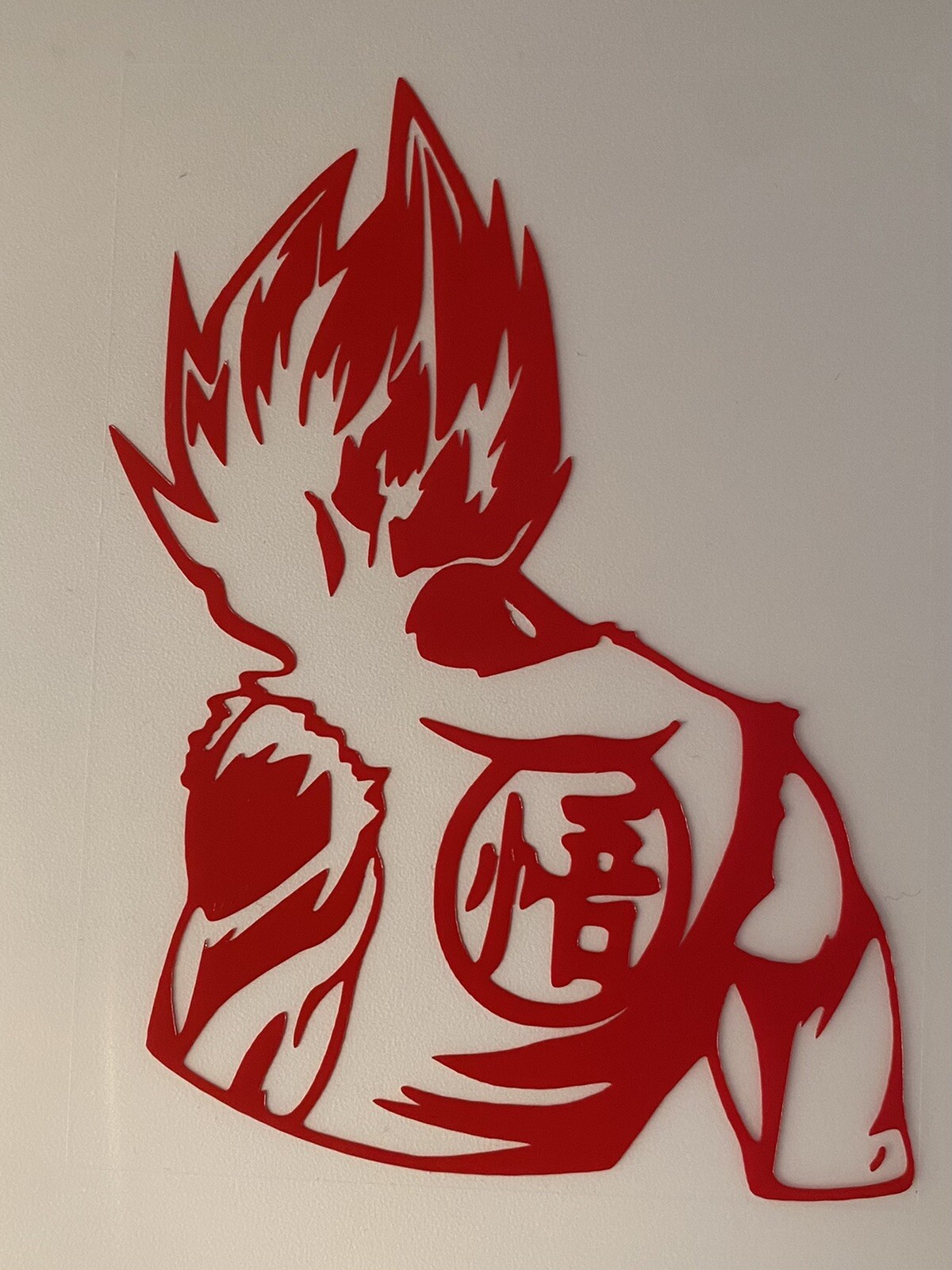 Goku 6”x5”Red vinyl decals. Laptops,cars, Motorcycles, Trucks.