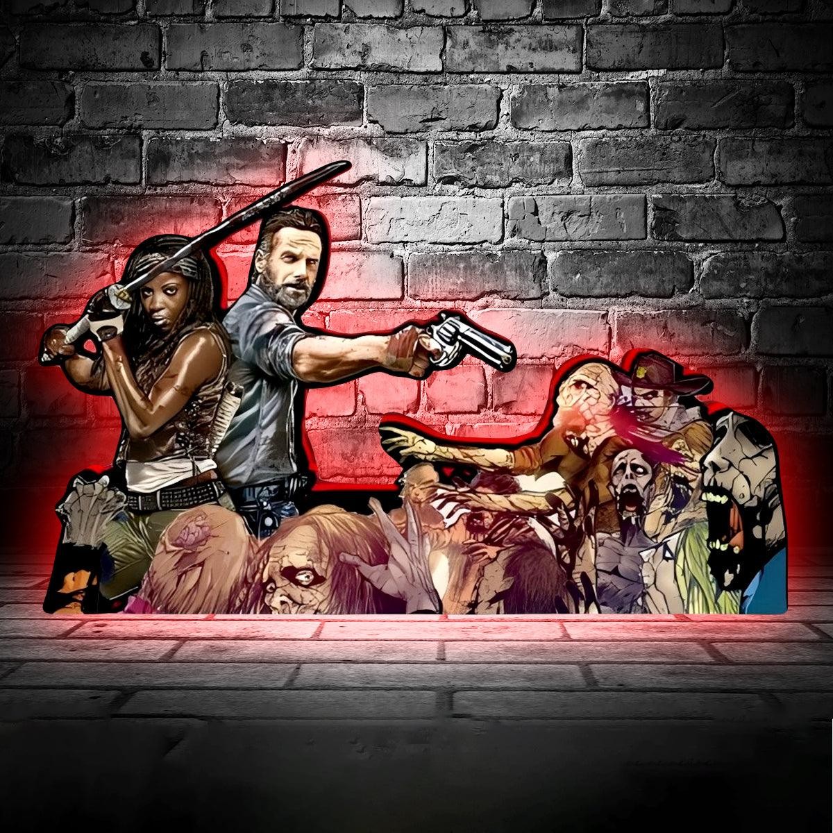 THE Walking Dead Pinball Topper 3D Print Lightbox LED Sign for Arcade Game Fans