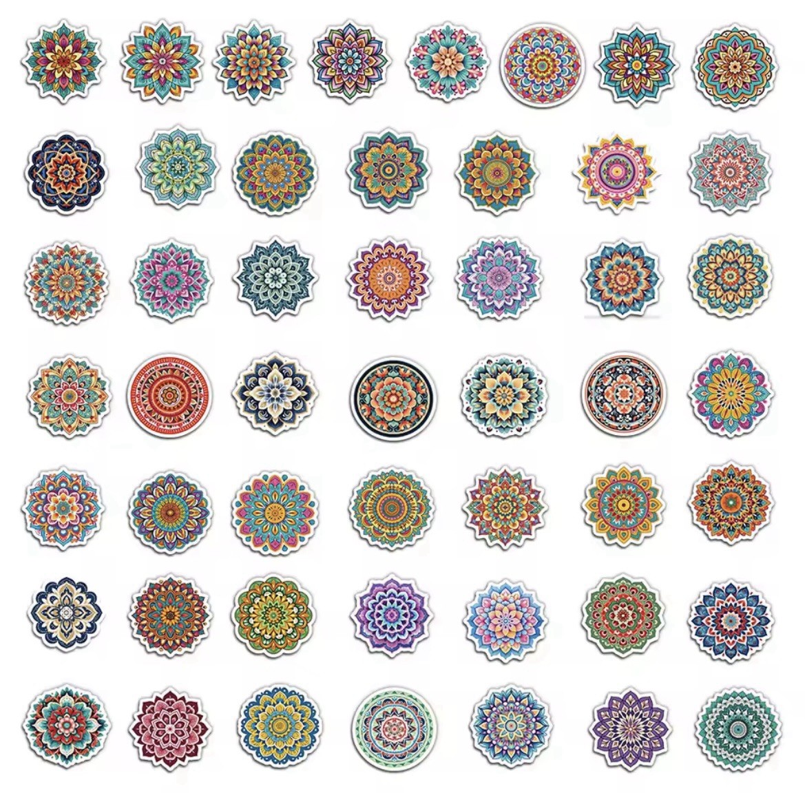 Mandala Style Stickers 50pc Colorful Mandala Pattern Mix Stickers FREE SHIPPING