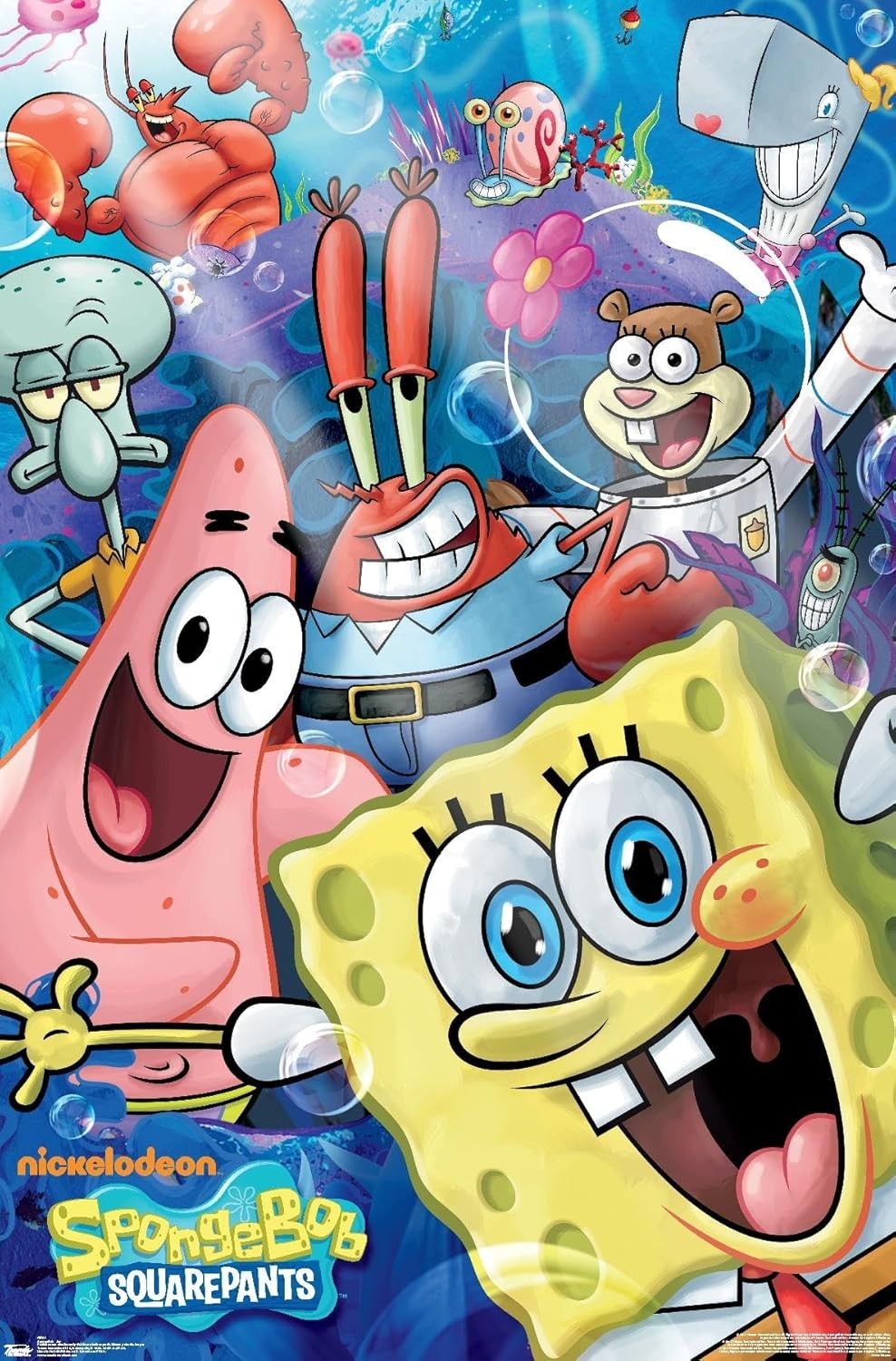 Poster – Spongebob Squarepants Joy Cast Characters 22×34″ New Wall Art