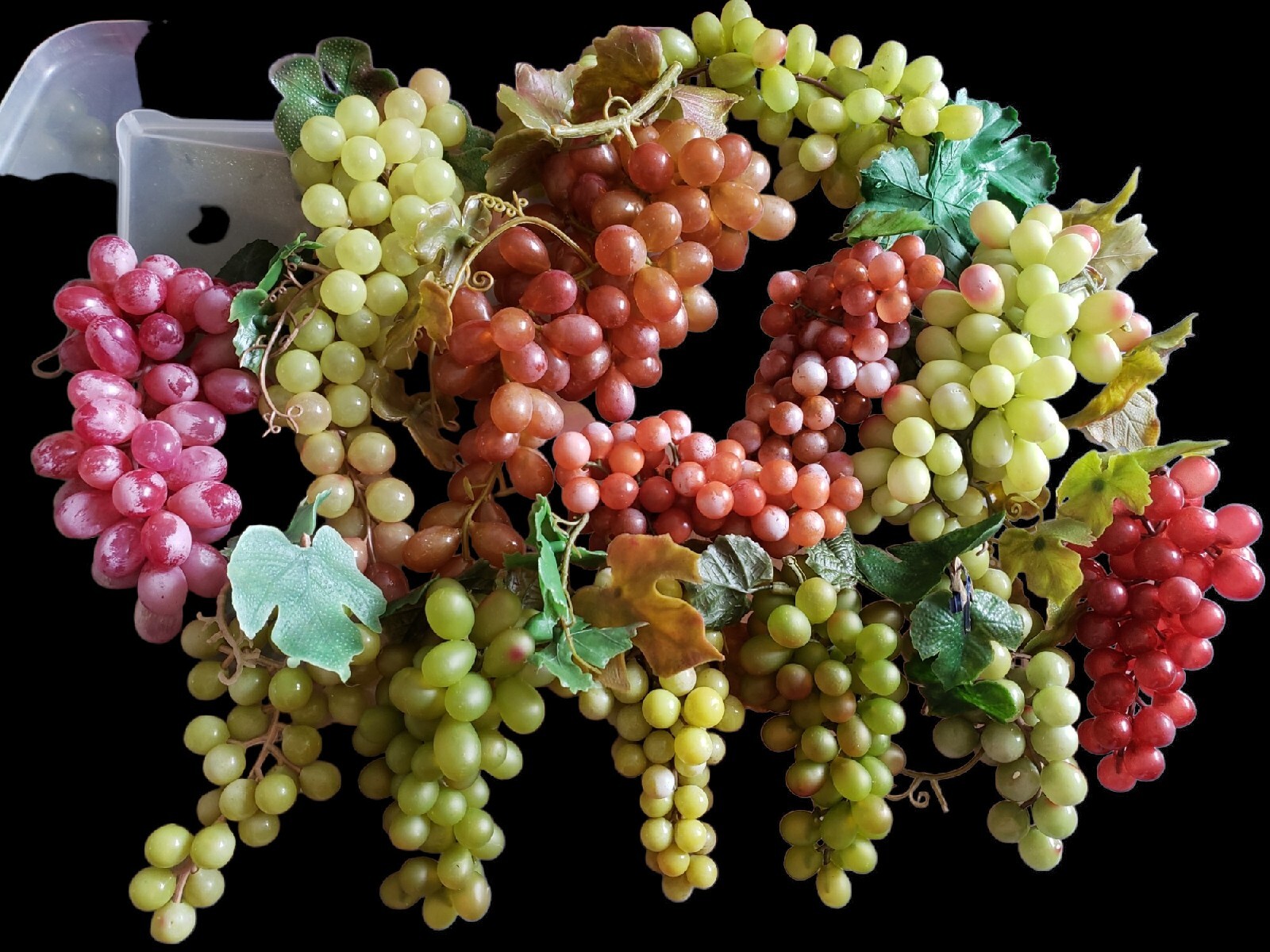 Lot 13 Rubber Grape Clusters Vtg Faux Decorative Crafts 6 To 8″ Length READ