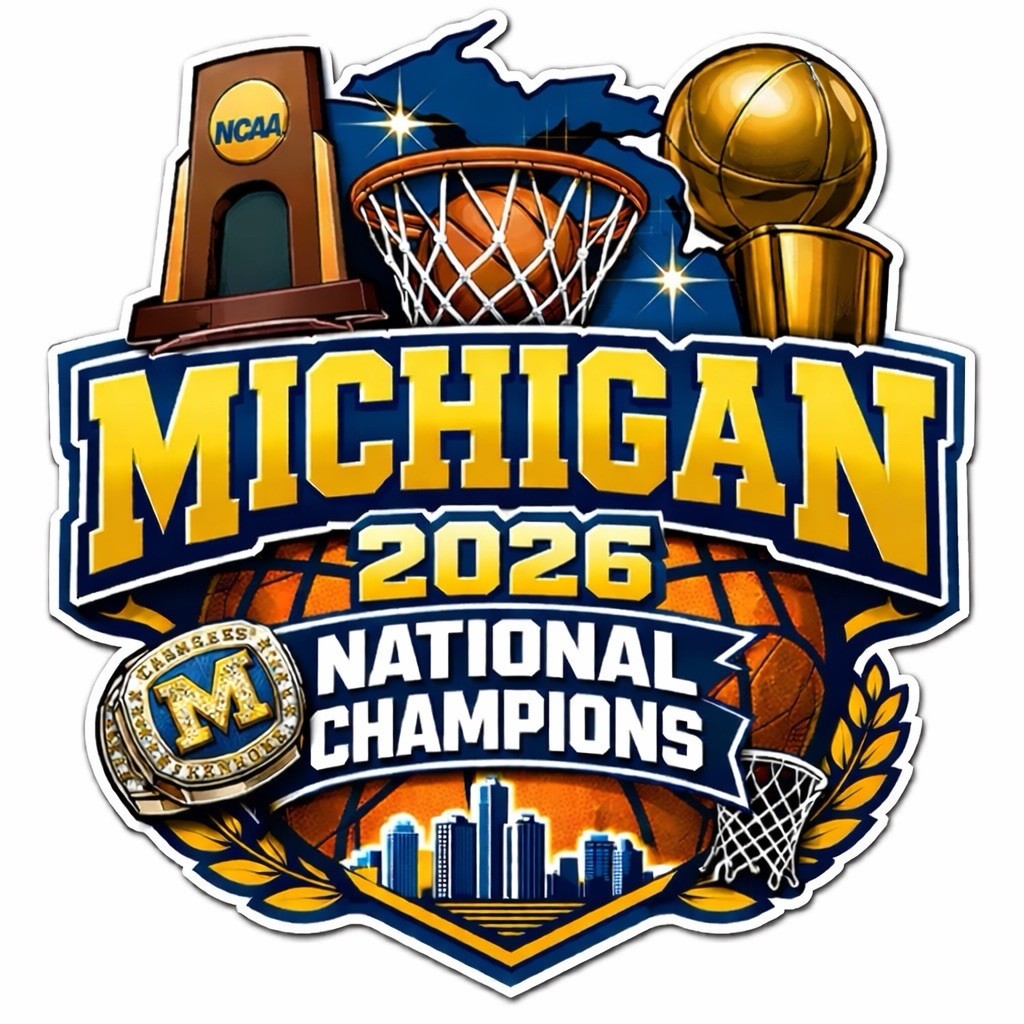 Michigan Wolverine 3” National Champion Basketball Final Four Sticker Decal U M