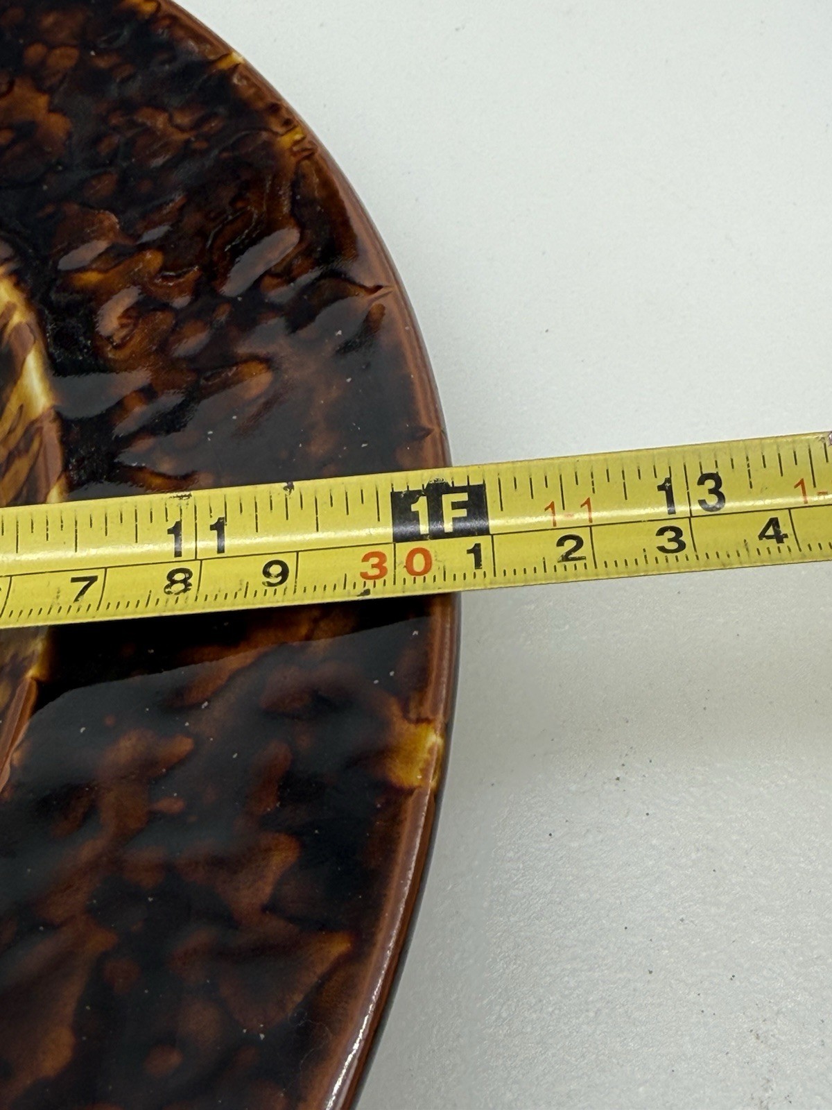 Set Of 2 Tortoise Shell Pattern Decorative Charger Plate Stoneware