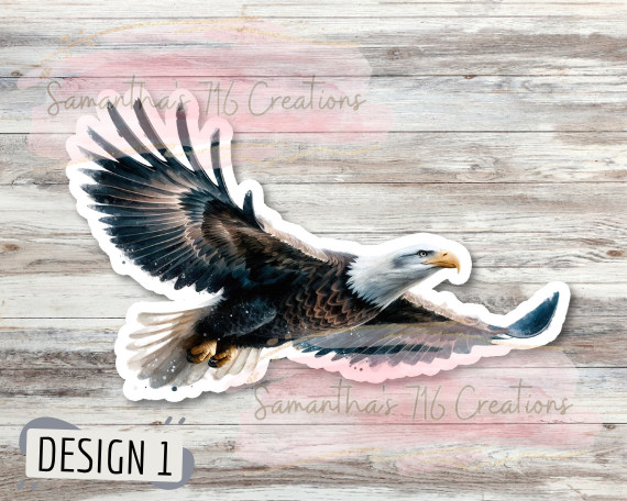 American Bald Eagle Vinyl Stickers 3″ For Laptops, Indoor, Water Resistant