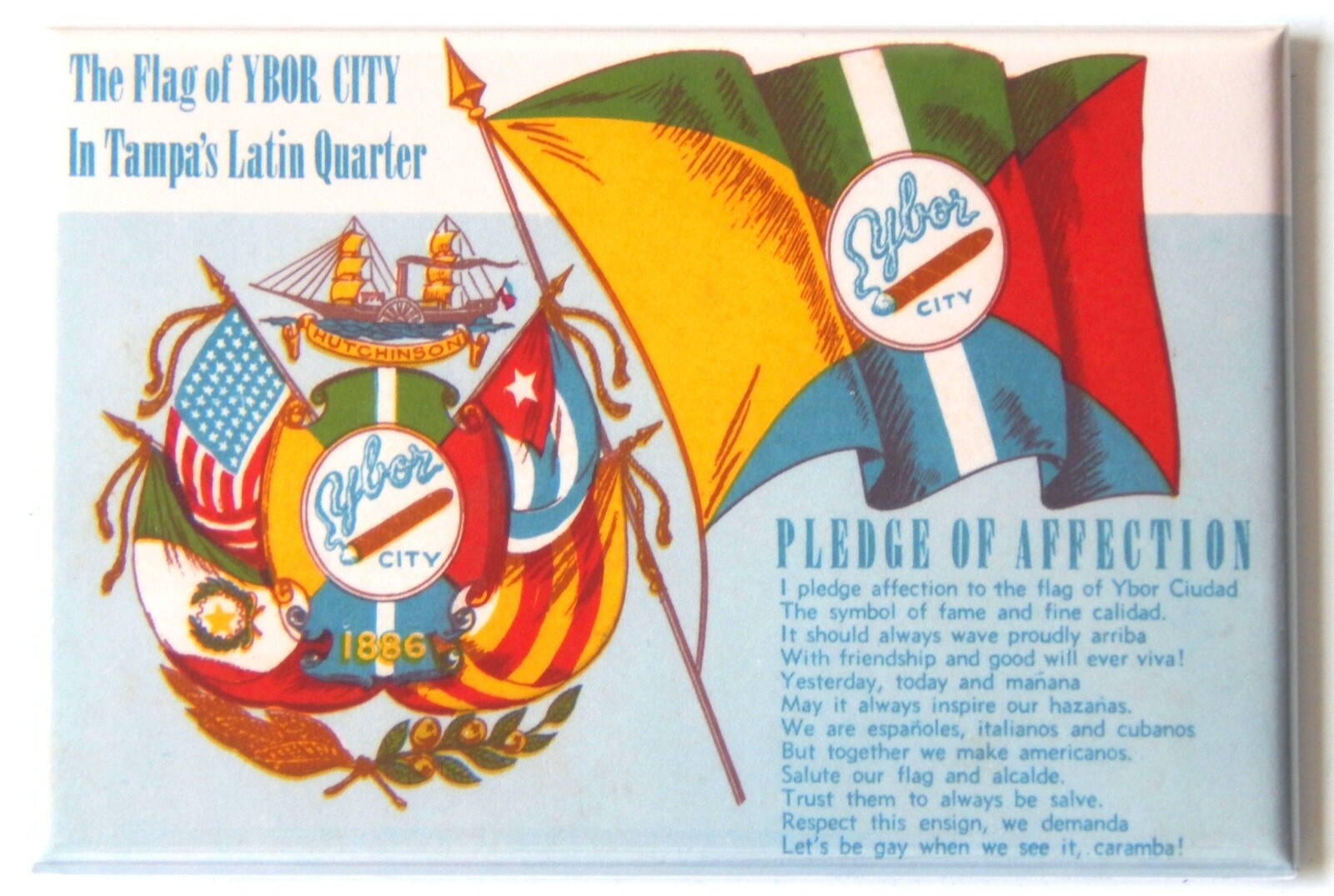 Ybor City Florida FRIDGE MAGNET tampa travel souvenir flag