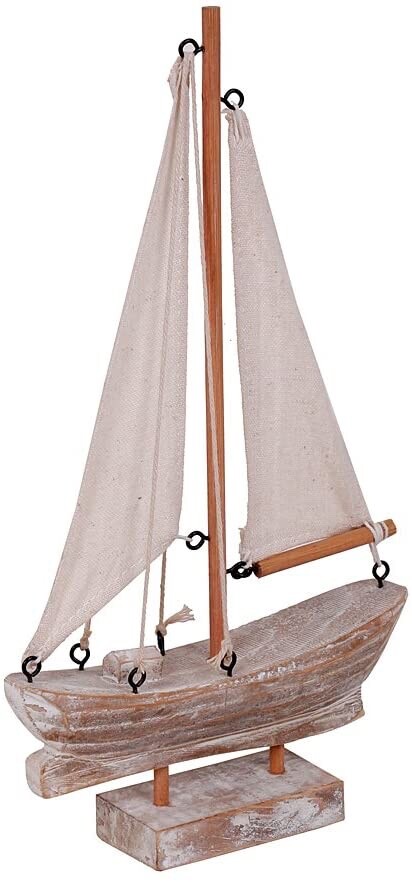 Wood Boat Nautical Themed Home Decorating Toy Figure Decorative Ornament
