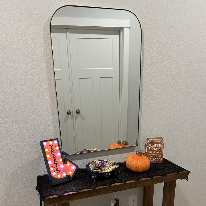 24″ x 36″ Infinity Mantle Mirror Black- Threshold™: Rust-Resistant, Wall Mount