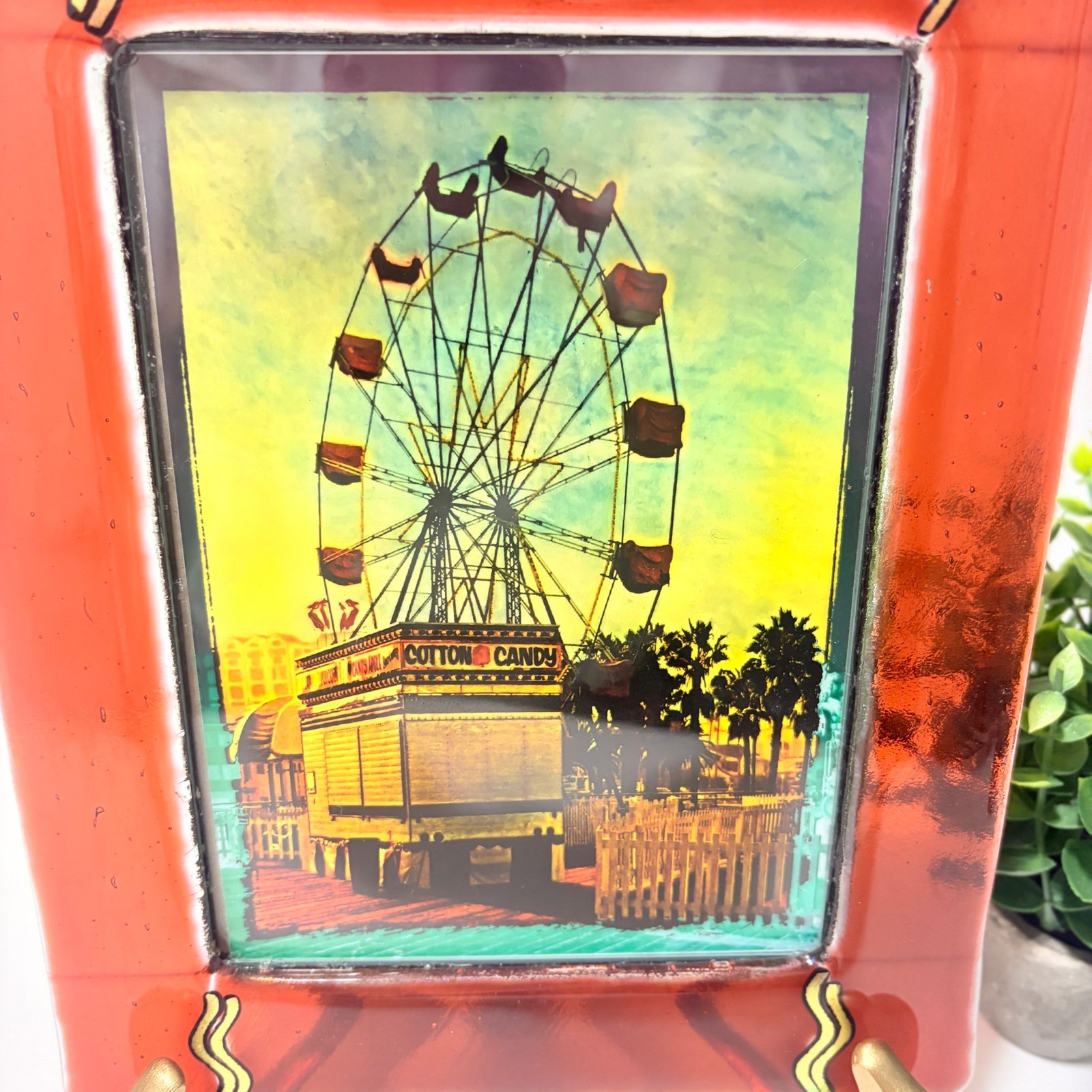Fae Horowitz Signed Fused Resin Frame The Last Days of Summer Carnival Red 2009