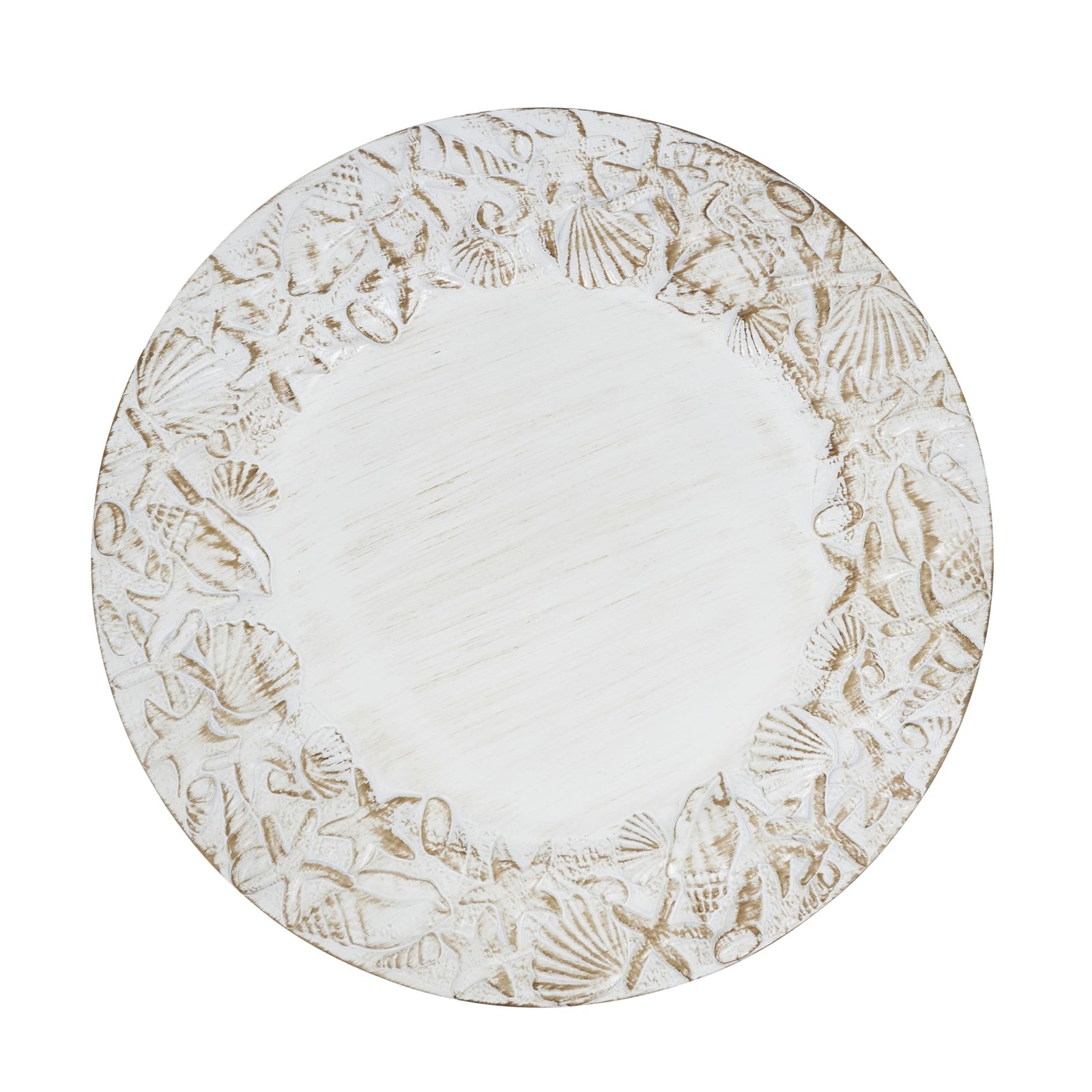 Saro Lifestyle Sea Shell Embellished Charger Plate Set Of 4 13 Natural