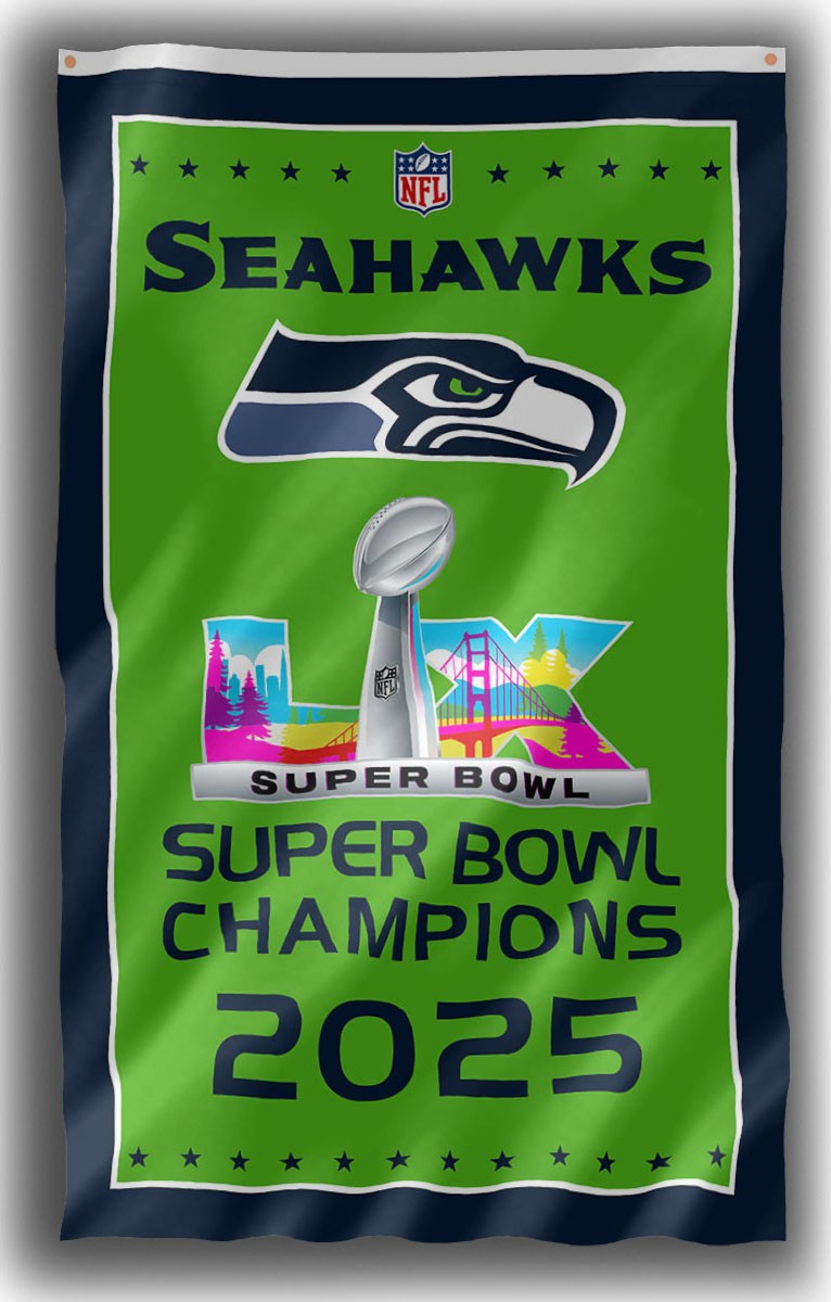 Football Team Memorable Flag 90x150cm 3x5ft Seahawks Champions Good Decor Banner