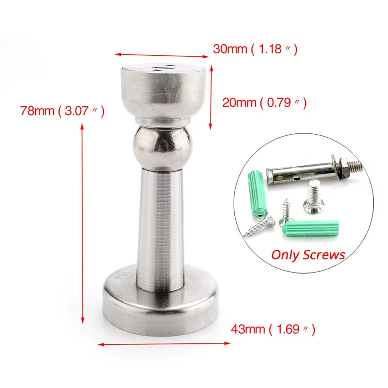 Stainless Steel Magnetic Doorstop Non-Punch Wind-Proof Door Stopper Wall Mounted