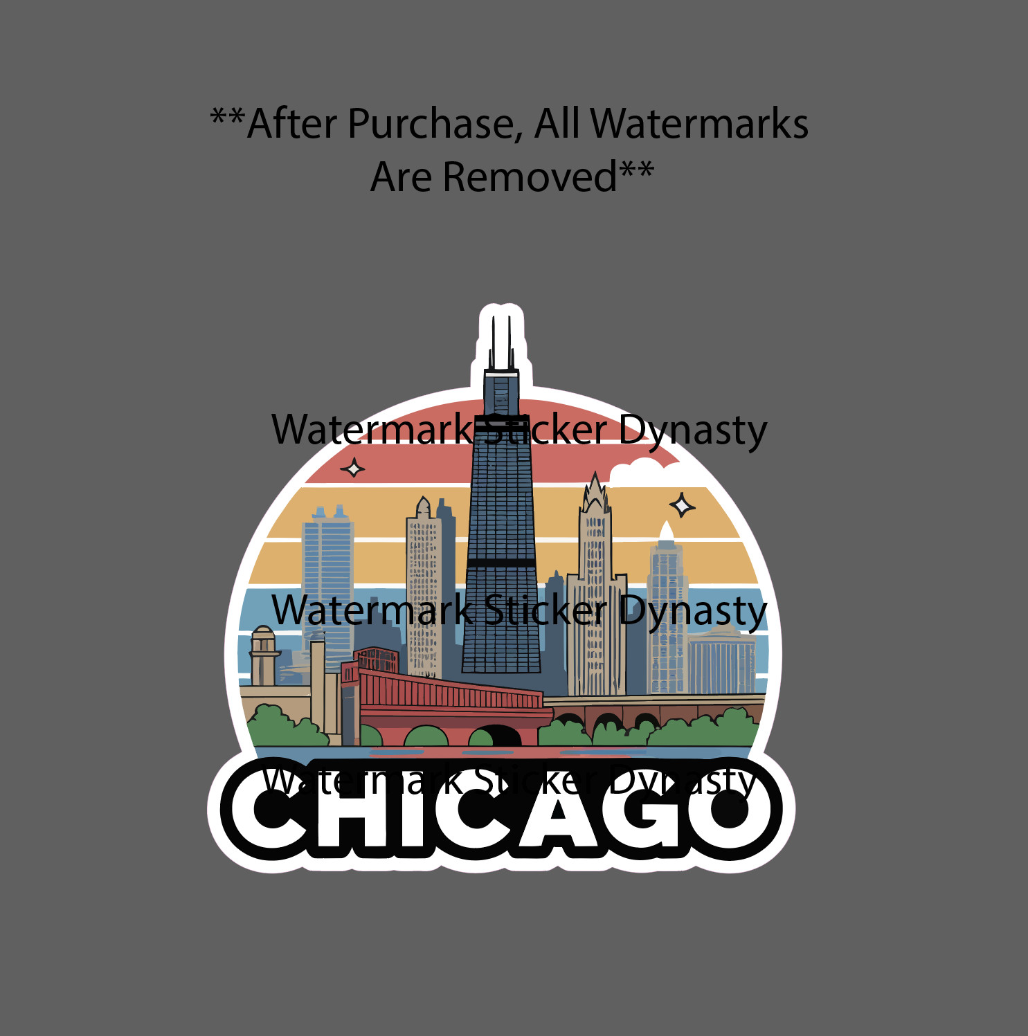 Chicago Sticker Waterproof Decal City Illinois State Travel Home Gift NEW