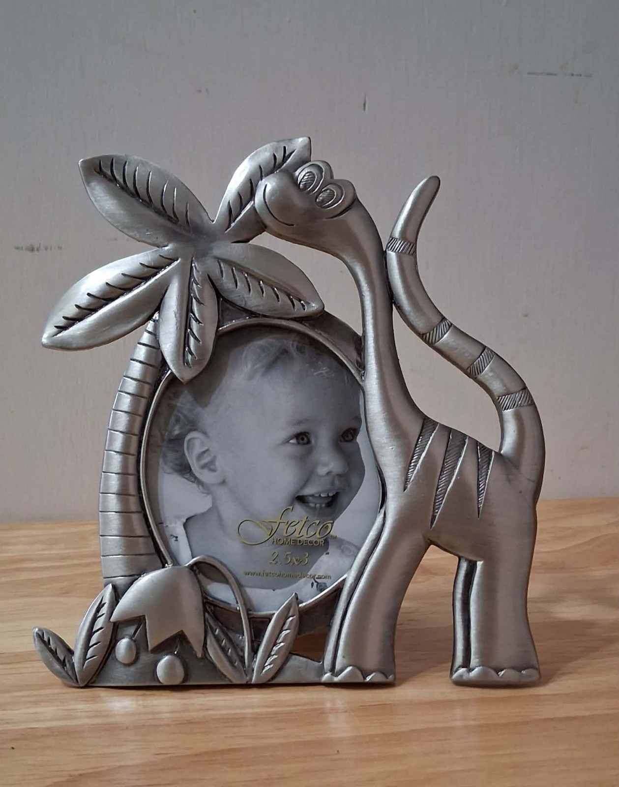 FETCO PEWTER 2.5 x 3 PHOTO FRAME DINOSAUR KIDS ROOM 5.25 in H x 4.75 in W