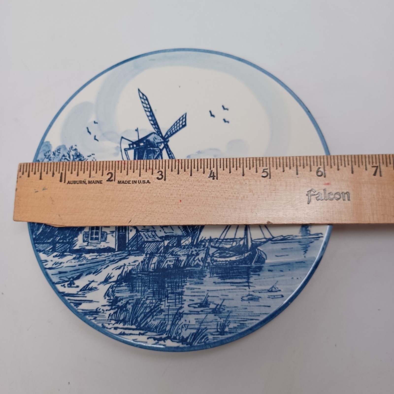 Delft Blue Handpainted Windmill Ceramic Wall Plate Made in Holland 130003