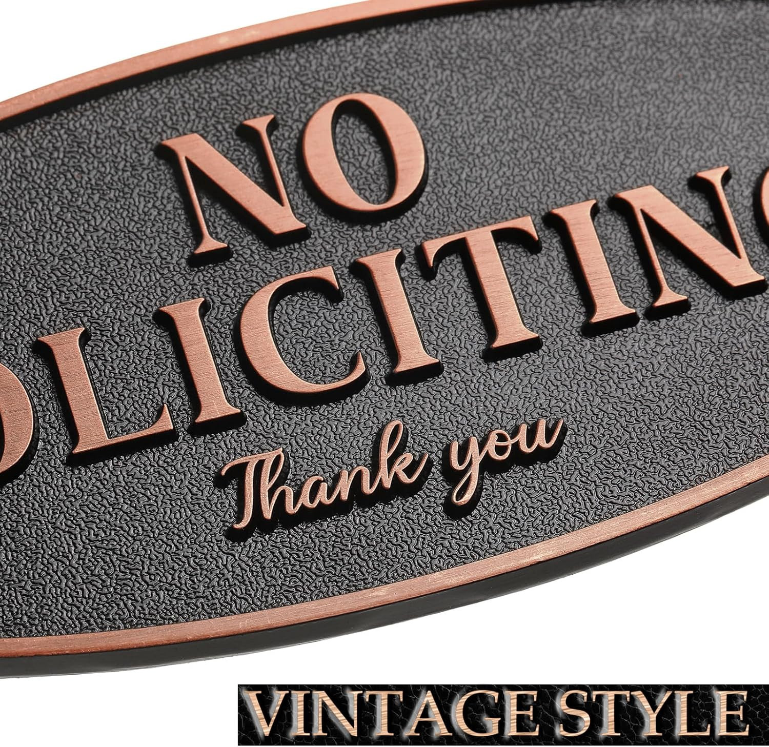 Brass No Soliciting Thank You Sign 2″ X 5″ Door Sign, No Soliciting Brass Plaque