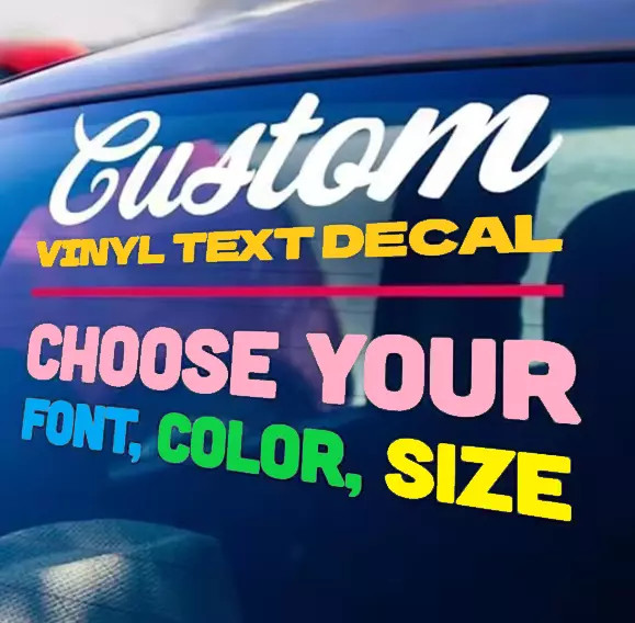 Custom Text Vinyl Lettering Sticker Decal Personalized -ANY TEXT – ANY NAME-