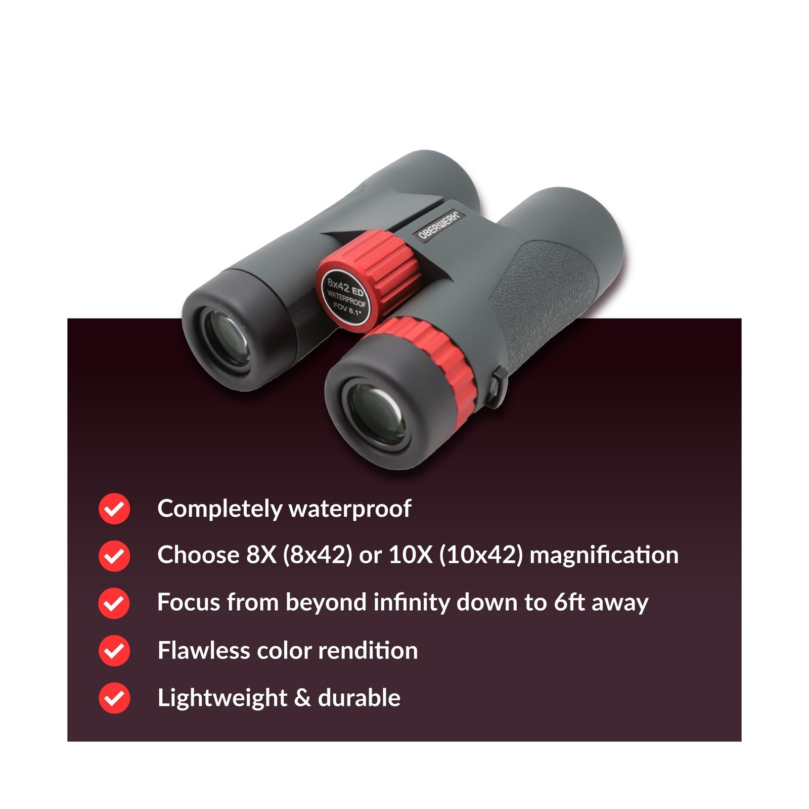 Oberwerk Sport ED Binocular (8×42) – Professional Binoculars for Adults/Hikin…