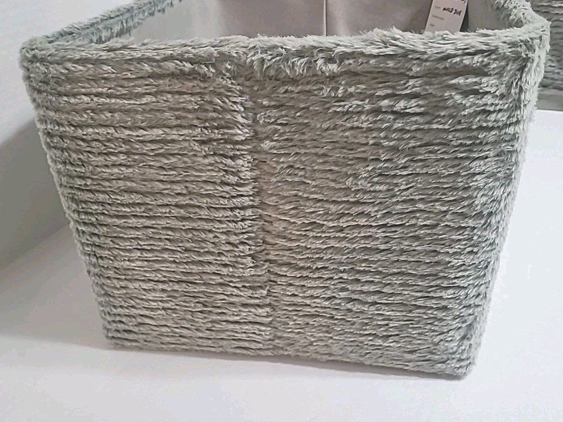 Koolaburra by Ugg Faux Fur 2-Piece Storage Bin Basket Set Wild Dove Gray