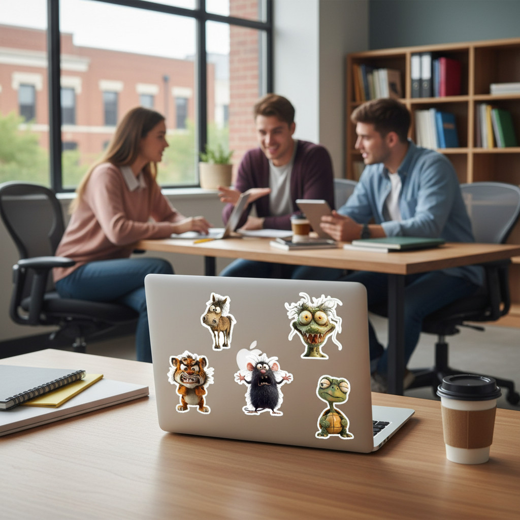 9-100 Cartoon Animal Stickers – Vinyl Decals for Laptop, Water Bottle, Notebook