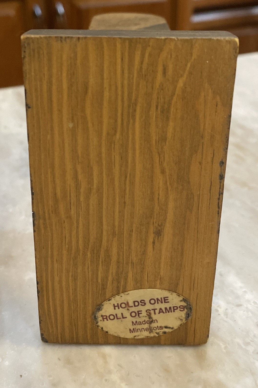 Hand Made In Minnesota Wooden Mailbox Stamp Roll Dispenser Folk Art Vintage Used
