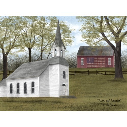 Billy Jacobs FAITH AND FREEDOM 12″x16″ Canvas Print – Inspirational
