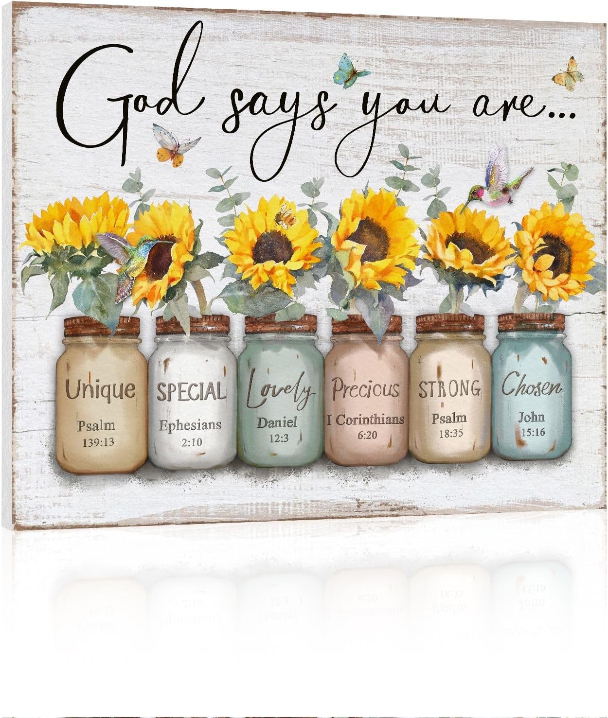 Inspirational Bible Verse Wall Art God Says You Are Wall Sayings Flowers in