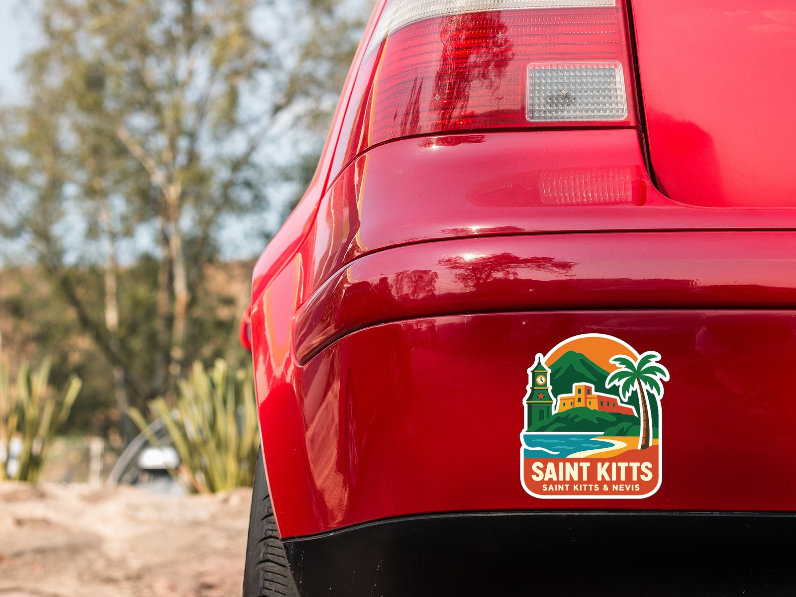 Saint Kitts Saint Kitts and Nevis Sticker Decal Vinyl Die-Cut City Skyline