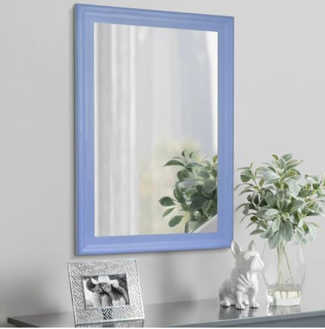 CULER Rustic Wood Framed Wall Mounted Vanity Mirror Decorative Accent Mirror