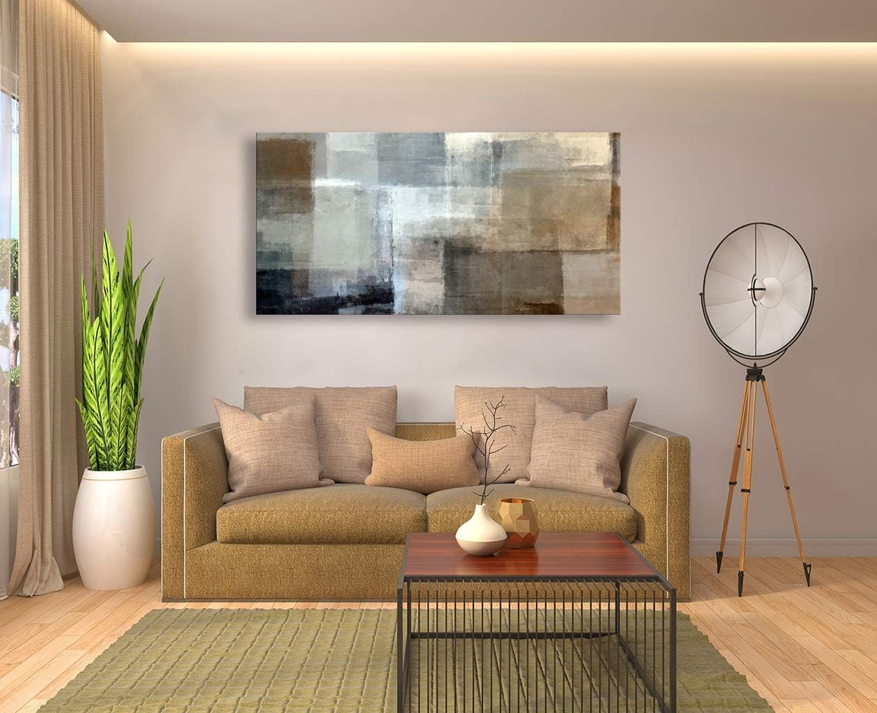 Stretched Abstract Canvas Art 20x40inch – Perfect for Living Rooms