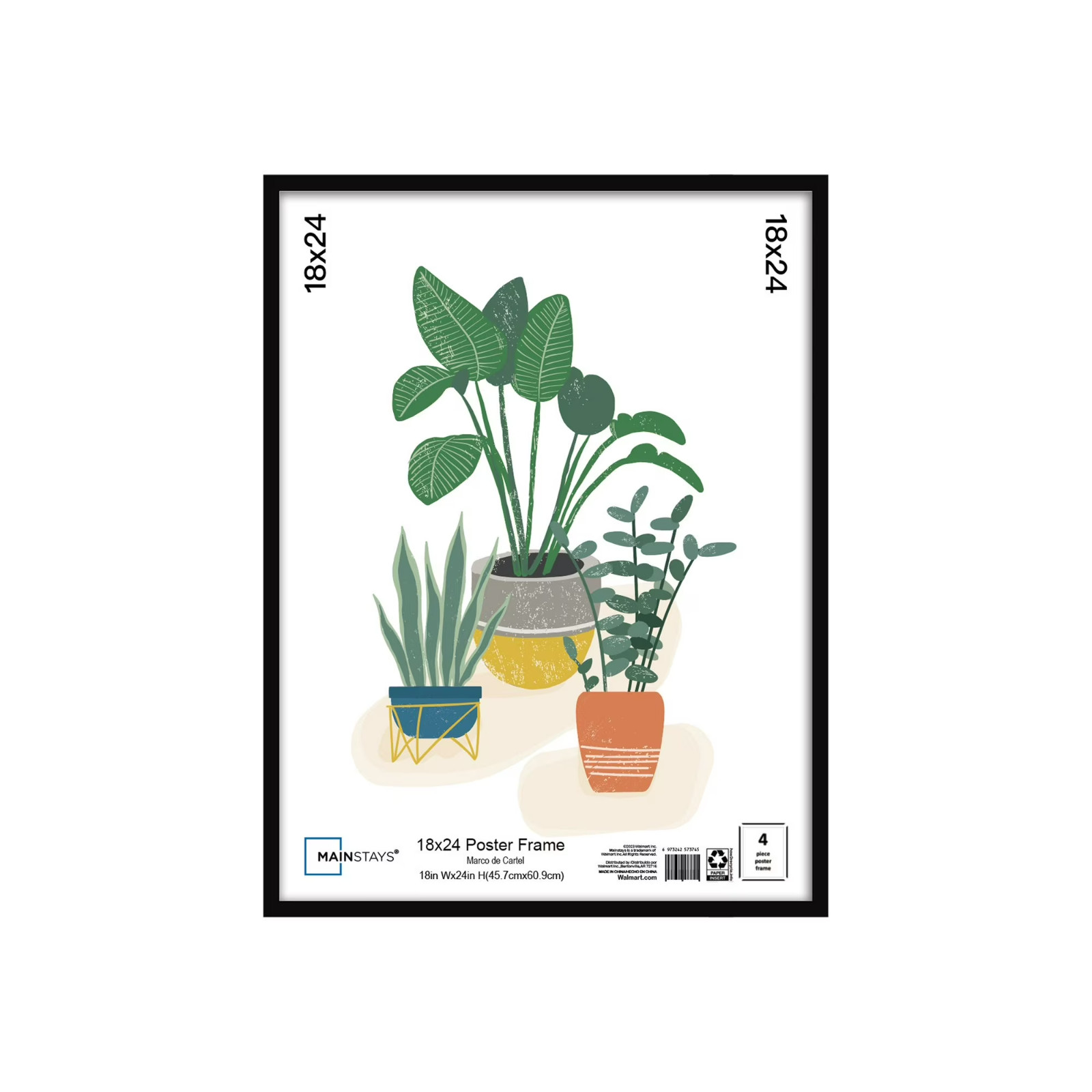 Mainstays – 18×24 Picture Frame – Black Flat Profile Wall Photo Frame