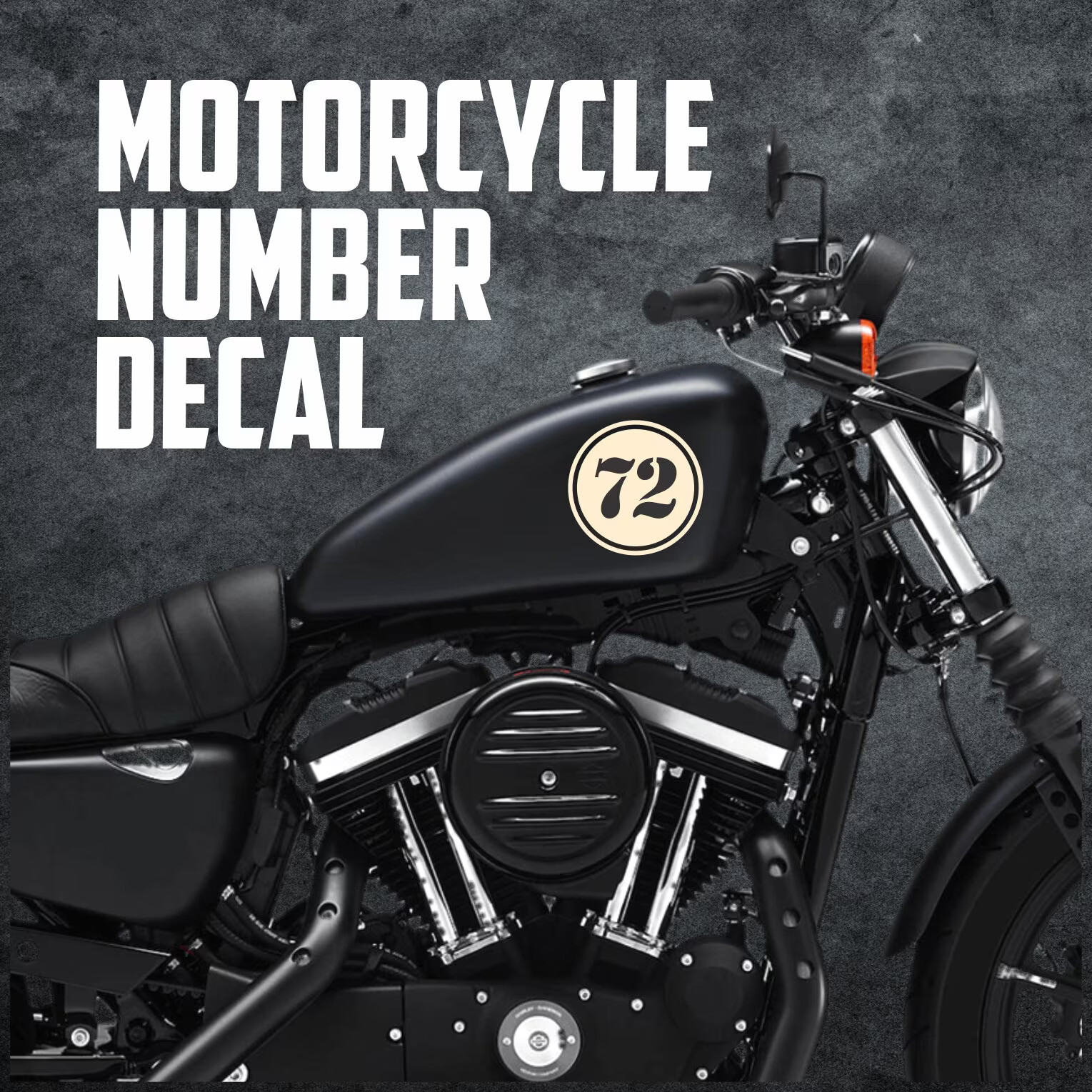 2x Motorcycle Racing Number Decals – 2x Cafe Racer Look Decals – Personalized