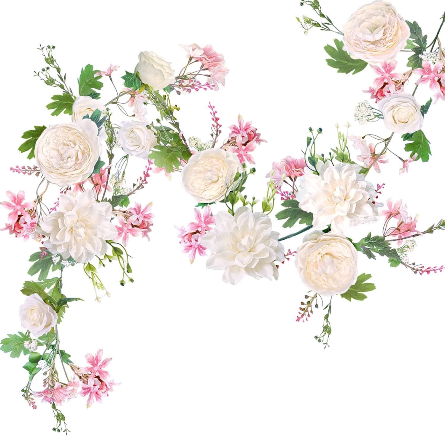 Rose Flower Vine Peony Flowers Center Flower Decoration 6′ Length Floral Garland