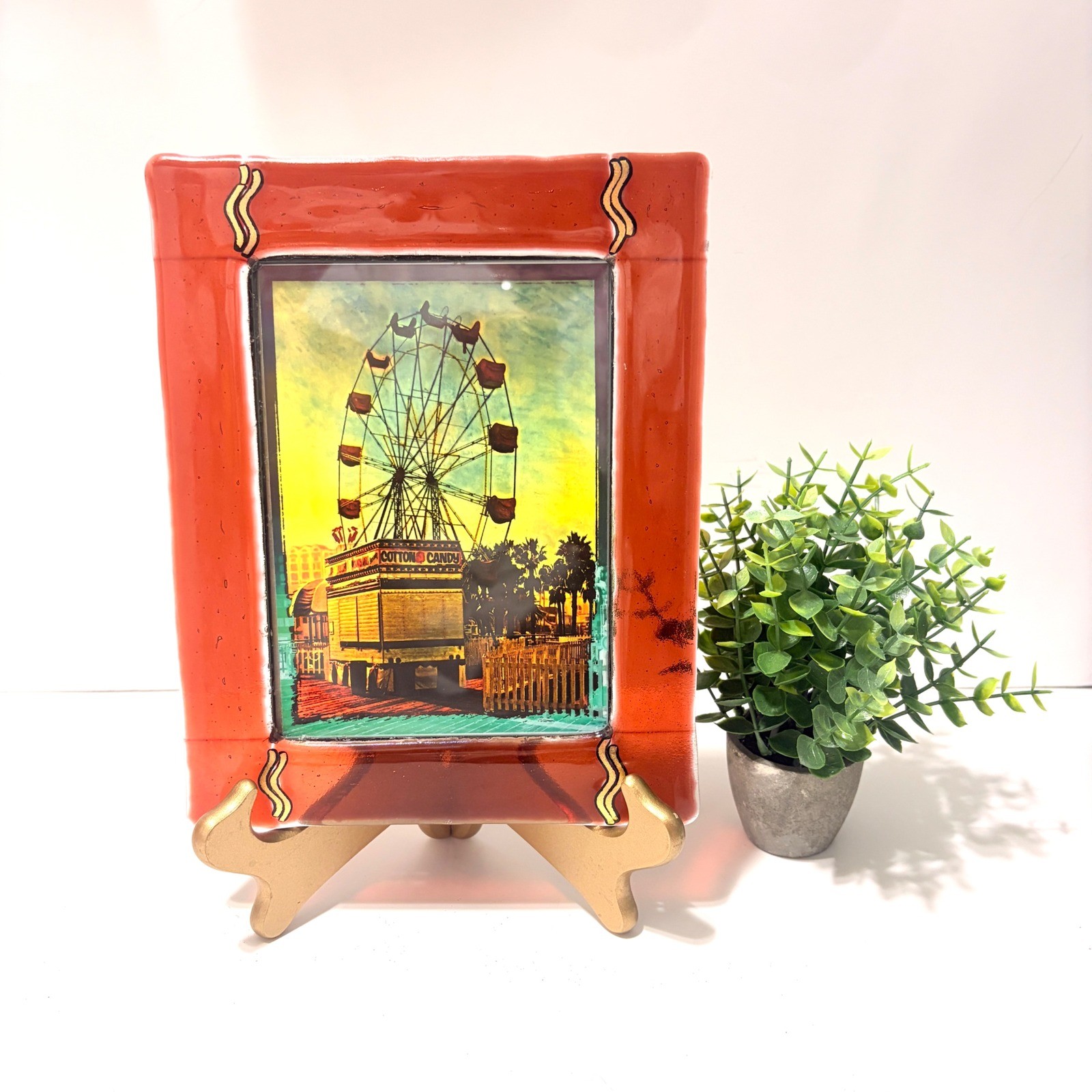 Fae Horowitz Signed Fused Resin Frame The Last Days of Summer Carnival Red 2009