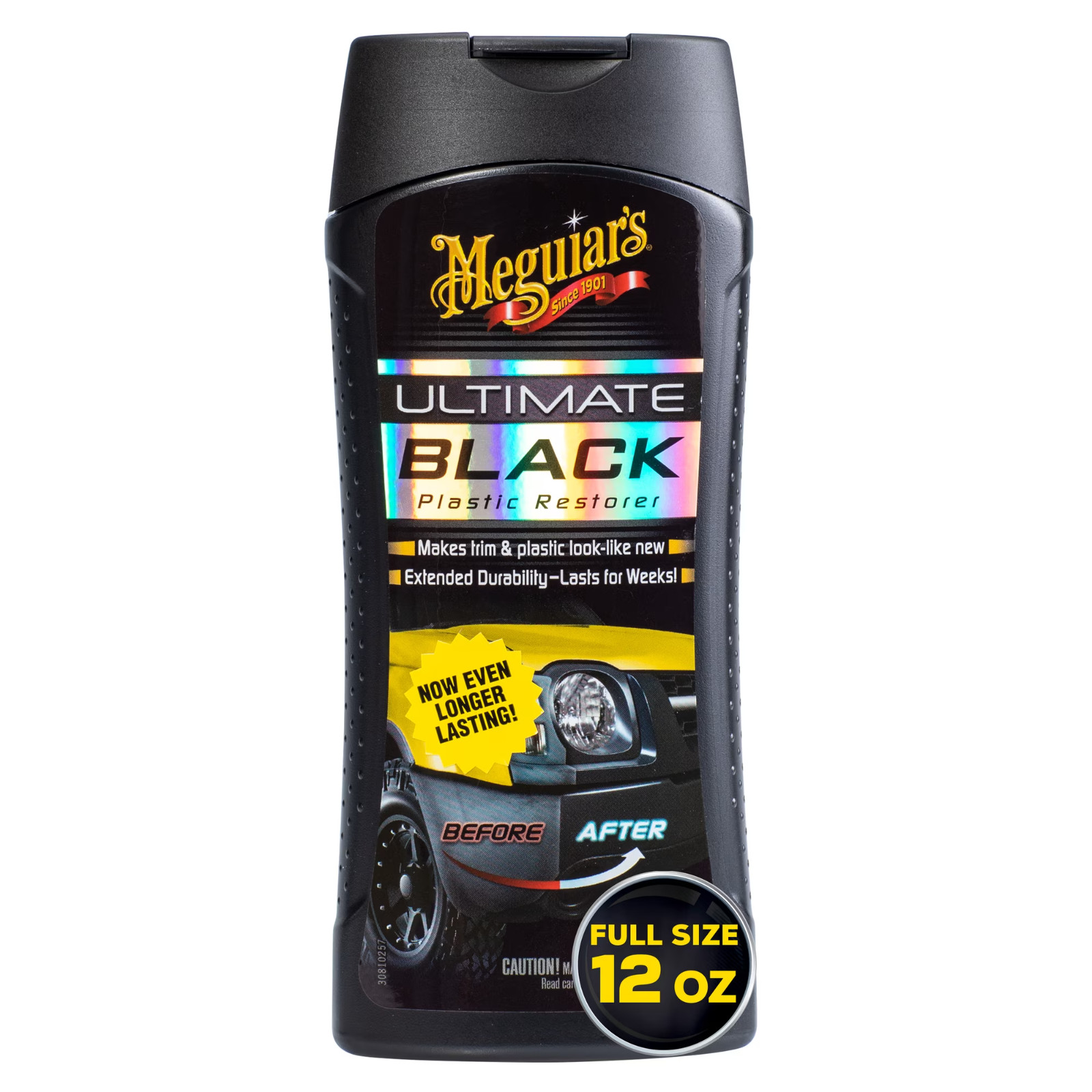 Meguiar’s Ultimate Black Plastic Restorer, Durable Car Restorer for 12 oz.