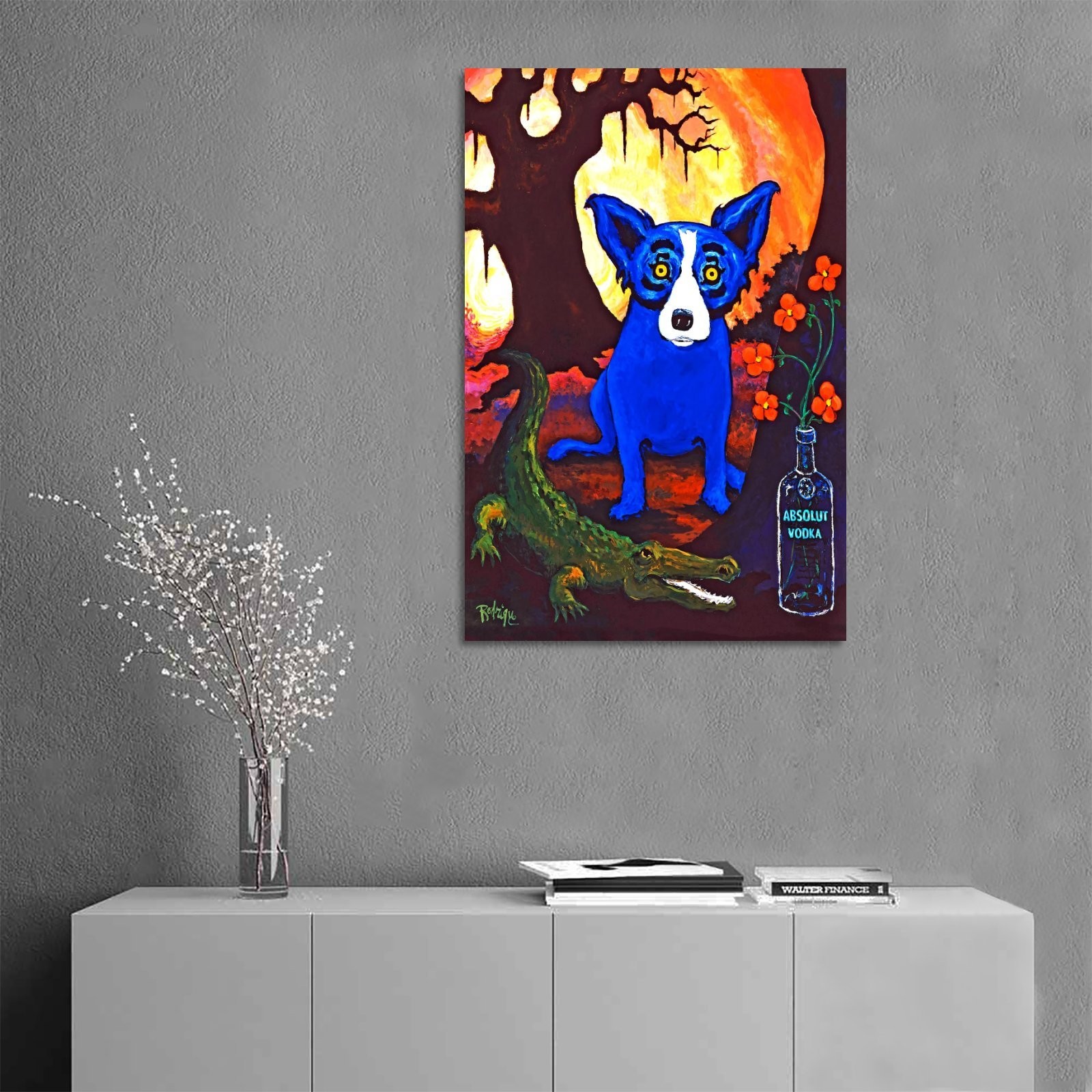 Blue Dog George Rodriguez Canvas Art Home Decor Poster