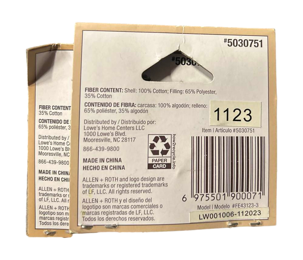 Allen + Roth 20in Gray Braided Rope Tieback #5030751 set of 5
