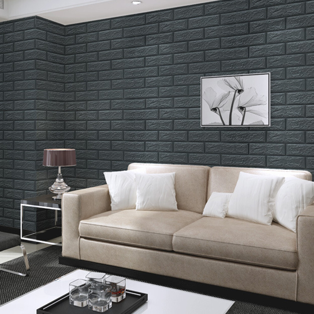 10/20 x 3D Waterproof Tile Brick Wall Sticker Self-adhesive Foam Panel Wallpaper